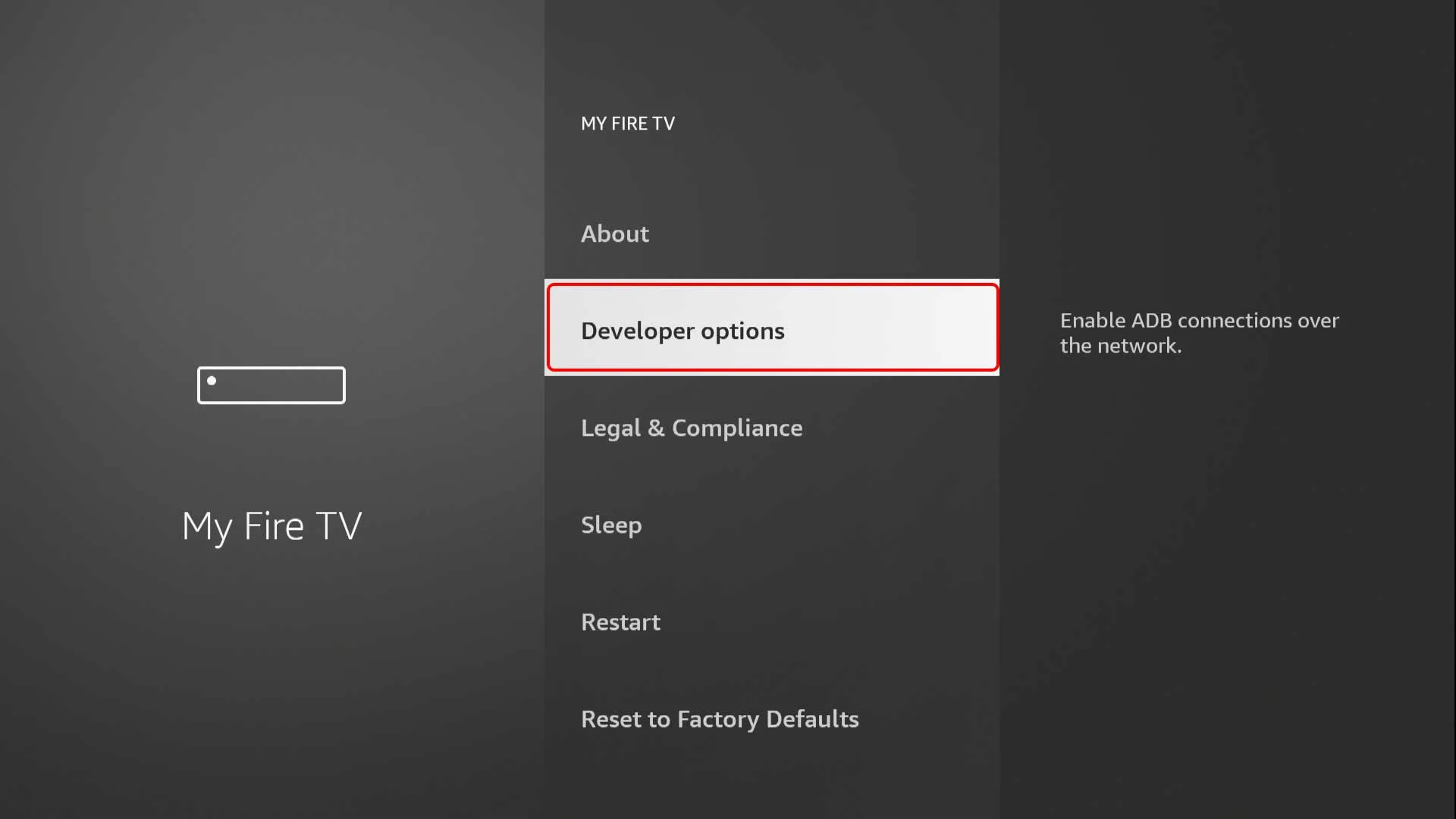 Включите “Developer Options”