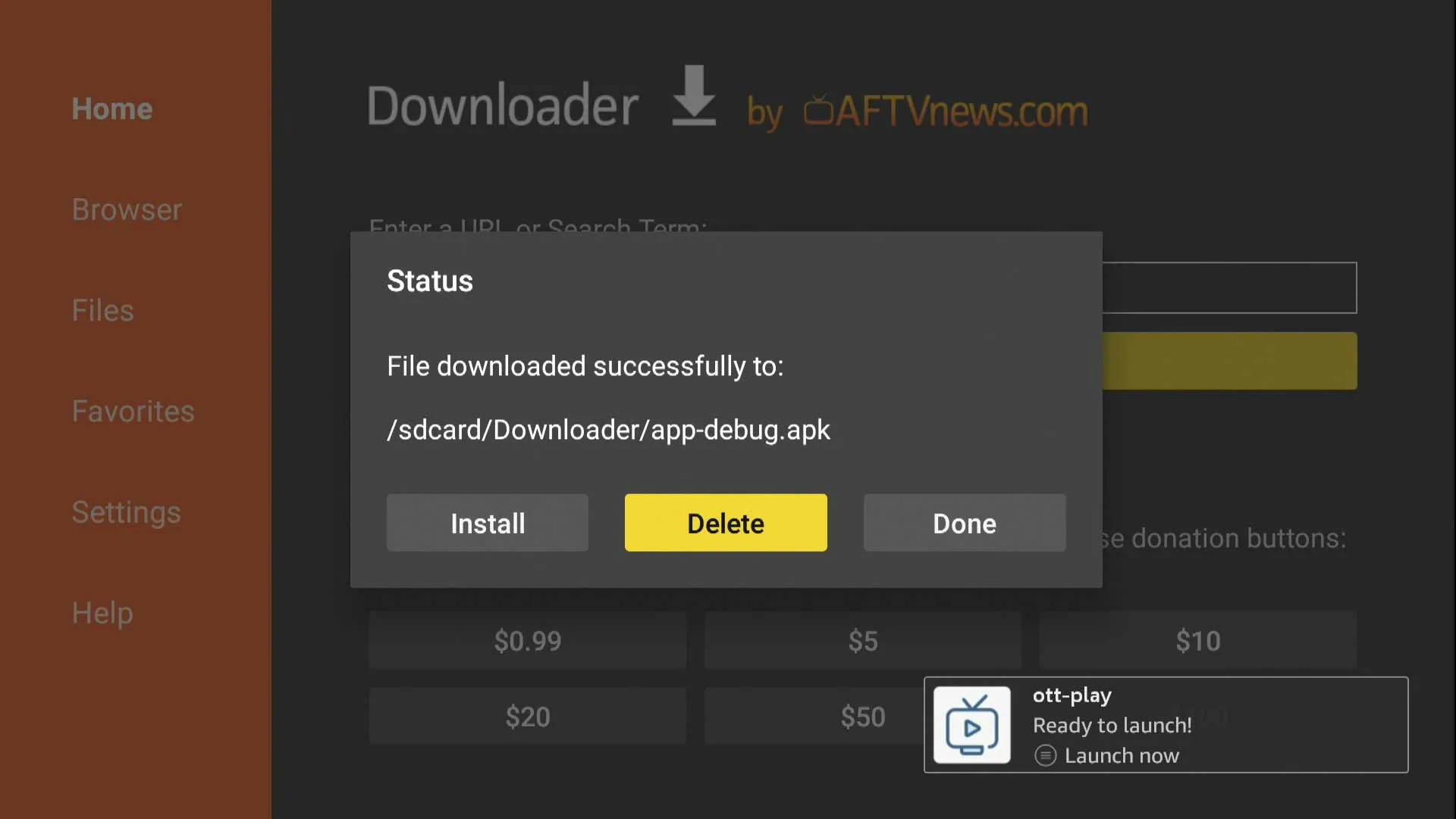 Удалите скаченный файл