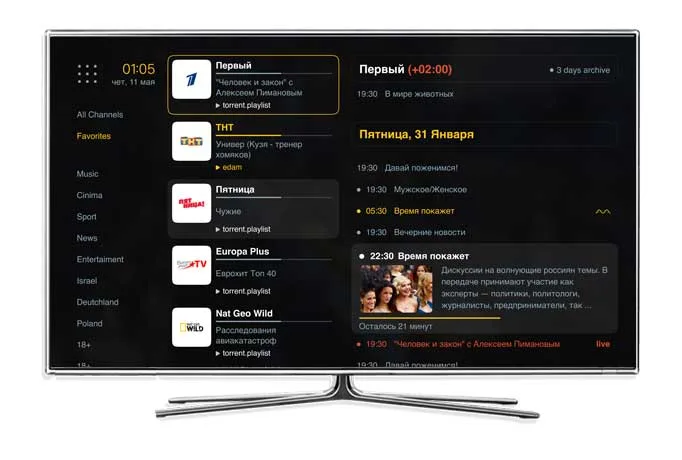 apple-uniplayer Просмотр телевидения в Uniplayer